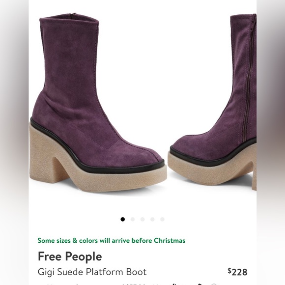 Gigi Suede Free People Platform Boot - Picture 1 of 4